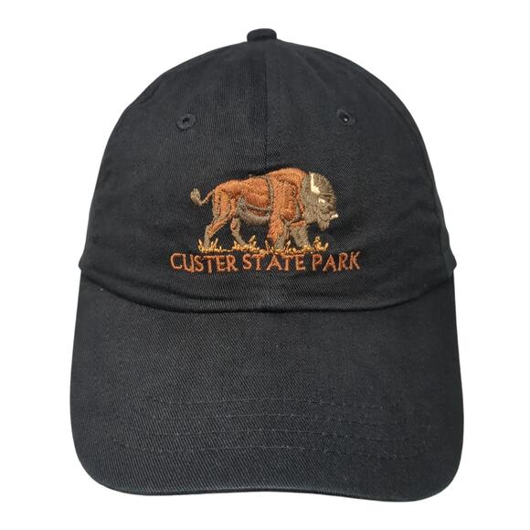 Custer State Park Strapback Baseball Cap Black One Size Adjustable Embroidered - Picture 1 of 9
